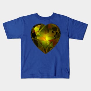 Yellow Heart Gemstone Kids T-Shirt